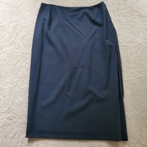 Lafayette 148 New York Black Side Zip Design Skirt Size 16 Wool